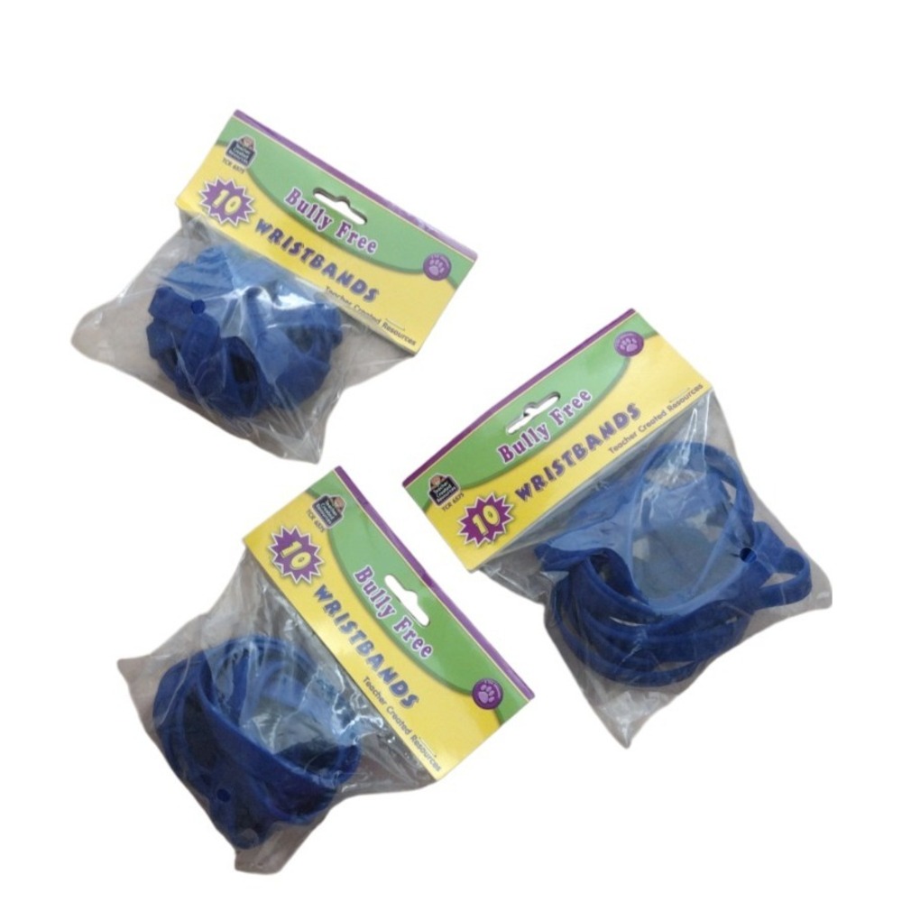 Teacher Created Resources Bully Free‎ Wristband Blue 3 packs 30 Total Pieces